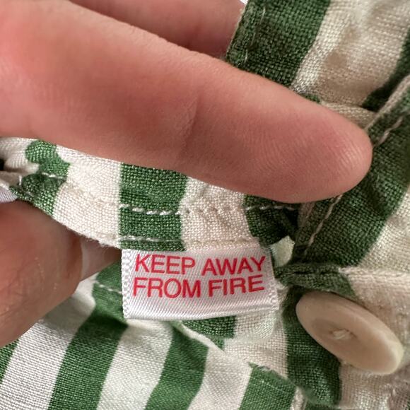 Zara Green Striped Shorts Overalls Sz 12-18 mo - Picture 6 of 7